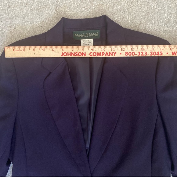 Classic Navy Jacket/Blazer ~harve benard ~Size 12 ~100% Wool Single Button - Picture 8 of 12